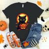 (Prémiové tričko)Halloween Kočka Dýně Potisk Tričko Cool Letní Ležérní Tričko