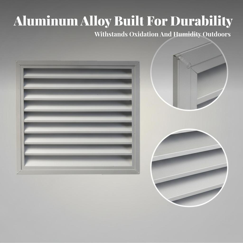 Low-Profile Aluminum Vent Cover | Wall Ventilation Grille, Louvered Vent, for