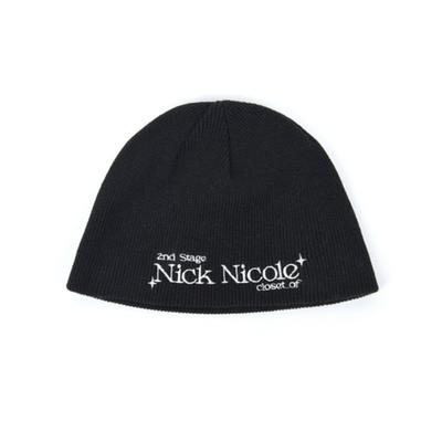 NICK&NICOLE BLINK LOGO LETTERING BEANIE_BLACK