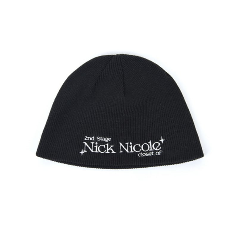 NICK&NICOLE BLINK LOGO LETTERING BEANIE_IVORY