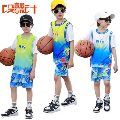 Children's No. 23 Jersey Set, Short-sleeved T-shirt, Basketball Jersey, Graduation Photo Performance Jersey, Children's Jersey, Student Training Shirt