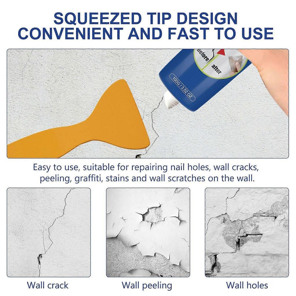 Limited time!!Jue-Fish Wall Repair Paste Household White Wall Crack Repair Paste For Covering Mold, Stains, And Renovation