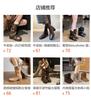 Cowhide Version~ Flat Bottom Inner Height Increasing Boxing Boots Women's Retro Martin Boots Round Head Color Matching Lace-up Outdoor Duck Hu