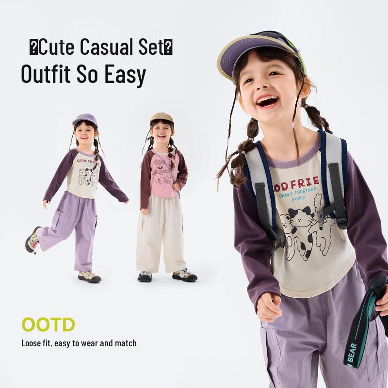 Dudu Home Spring Collection: Soft, Skin-Friendly Cartoon Anime Girls' Set
