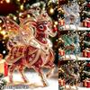 2D Flat Goat Hanging Ornament Acrylic Animal Pendant Christmas Tree Decoration Car Rearview Mirror Charm New Year Hanging