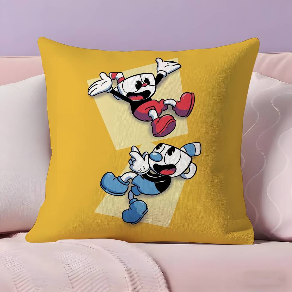 Classic Cute Game C-Cuphead Pillow Case  Ultra Soft Skin Friendly Fabric Cloud Like Comfort & Concealed Zipper