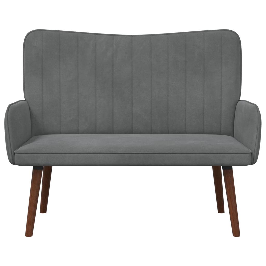 2 Seater Sofa Dark Grey 115 X 61 X 87 Cm Velvet (V)
