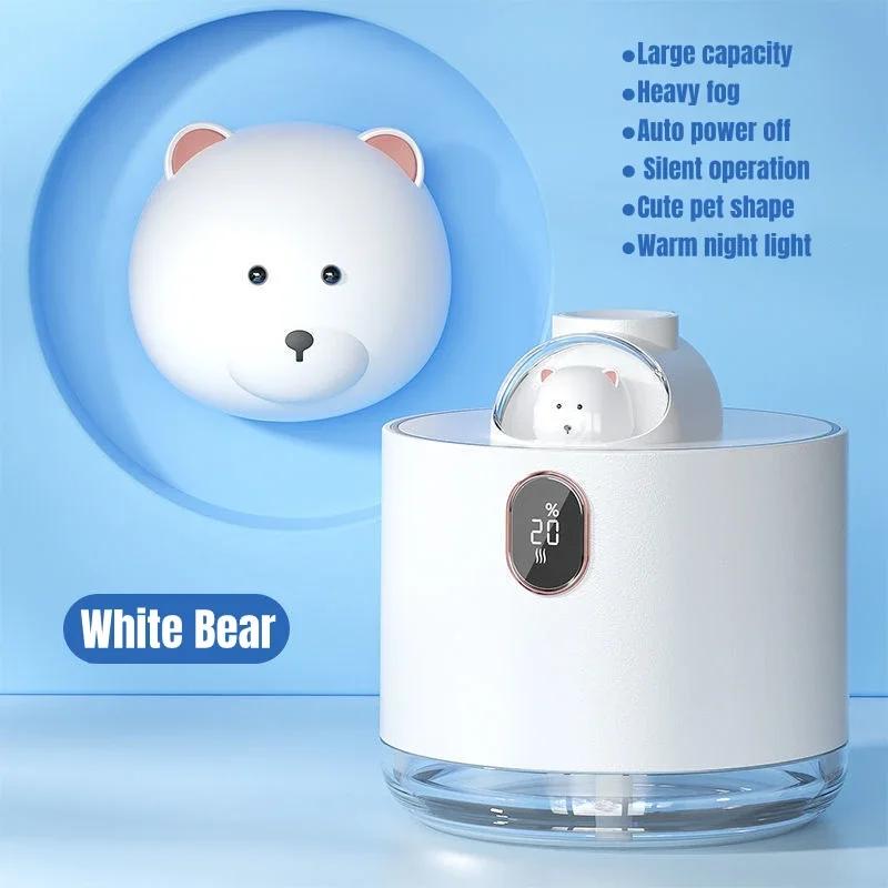 

Милый медведь беспроводной увлажнитель воздуха USB со светодиодной лампой 500 мл портативный ультразвуковой туманообразователь водяной автомобильный туманообразователь белый