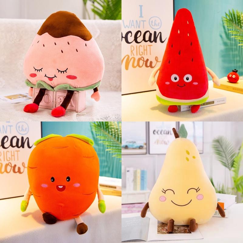Cute Strawberry Watermelon Carrot Pear Plush Toy For Kids 25cm Height Gift