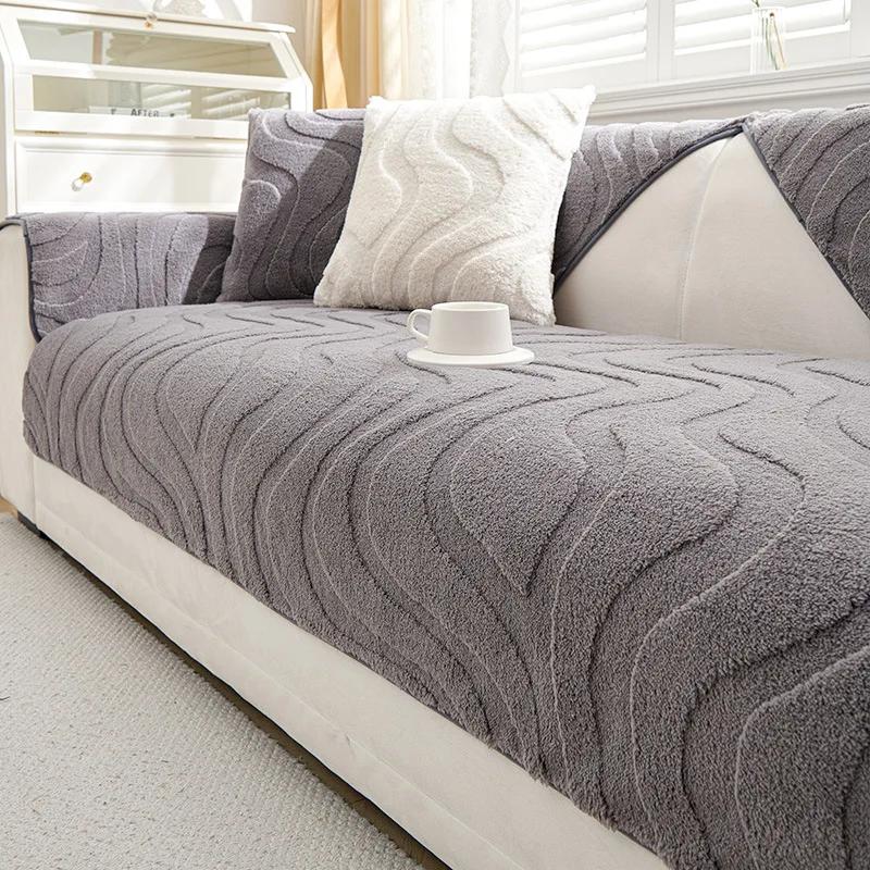Simple Modern Sofa Cushion Autumn And Winter Light Luxury Non-Slip Sofa Plush Cover 70x70cm