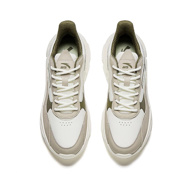 Anta Comfortable Fashionable Versatile Slip-Resistant Wear-Resistant Waterproof Low-Top Casual Shoes Men Sneaker White Green 912348826-13