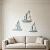 3 Stück/Set Holz Segelboot Wandkunst Nautisch Segelschiff Strand See Haus Wohnzimmer Badezimmer Wanddekoration Küsten Thema Wandbehang Dekor