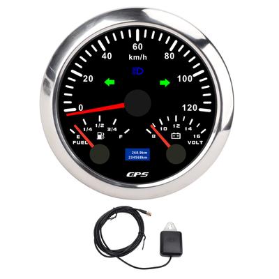 85mm 3 3 8in GPS Speedometer Odometer with Voltmeter Fuel Level Gauge Turn Signal 3 In 1 120KM H for RV Yacht Truck 7