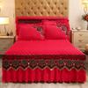 European Luxury Quilted Bed Skirt Winter Warm Thicken Velvet Bedspread King Good Hand Feeling Bed Skirt Not Included Pillowcase