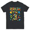 Kids 3 Year Old Building Blocks Bruh 3rd Birthday Boy Shirt Kid Short Sleeve Tee