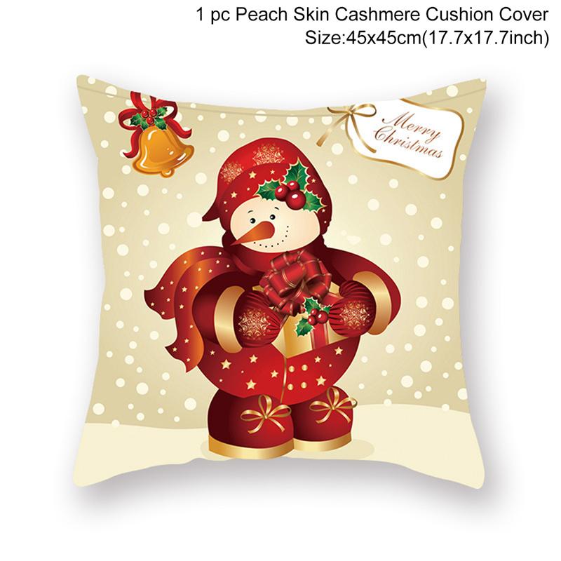 Christmas Cushion Cover  Decoration Home Santa  Decorations  Gift Navidad Happy New Year 2022