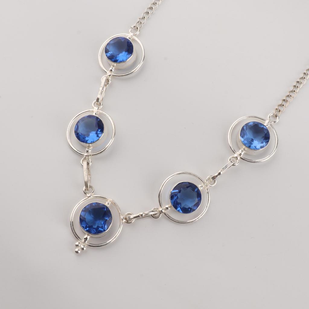 Tanzanite Gemstone 925 Sterling Silver Handmade Necklace, Women Jewelry, Statement Tanzanite Necklace RN-2-16