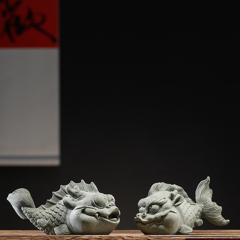 Creative Fish Dragon Animal Tea Pet Tea Play Decoration Fish Tank Landscaping Office Desktop Decoration Housewarming Gift