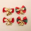 Christmas Bow with Bells 10-Piece Set Festive Holiday Christmas Tree Wreath Decor Gift Ornament Christmas Party Home Decor