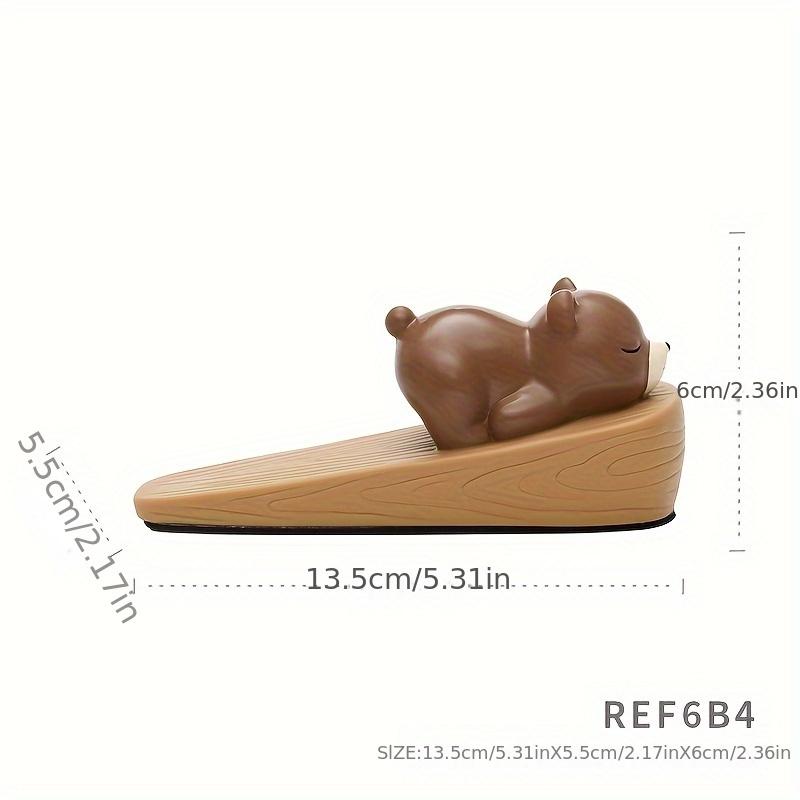 1pc Adorable Cartoon Animal Door Stopper Sturdy Vinyl Construction, Easy Floor Mount,Polished Metal Finish, Playful Door Decor Decorative Door Stopper
