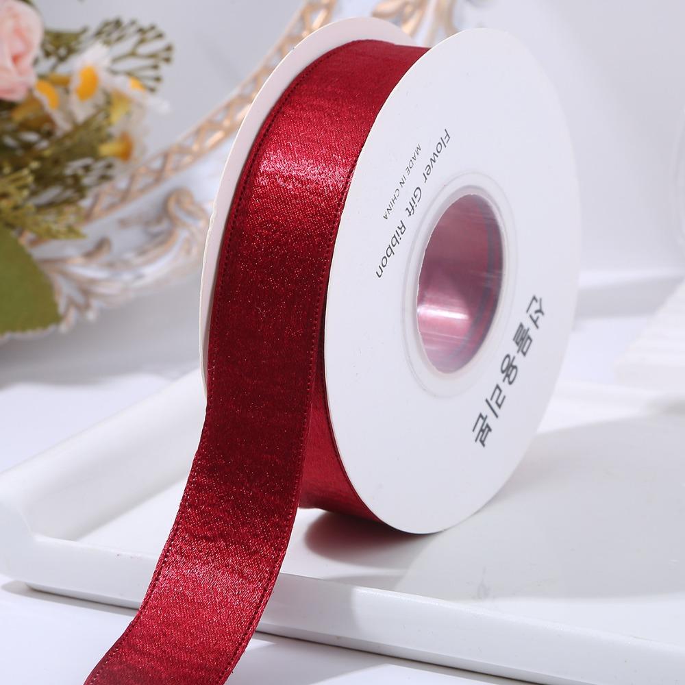 

DIY Metallic-like Glossy Ribbon Double-sided Gift Wrap Tie Christmas Decorations червоний