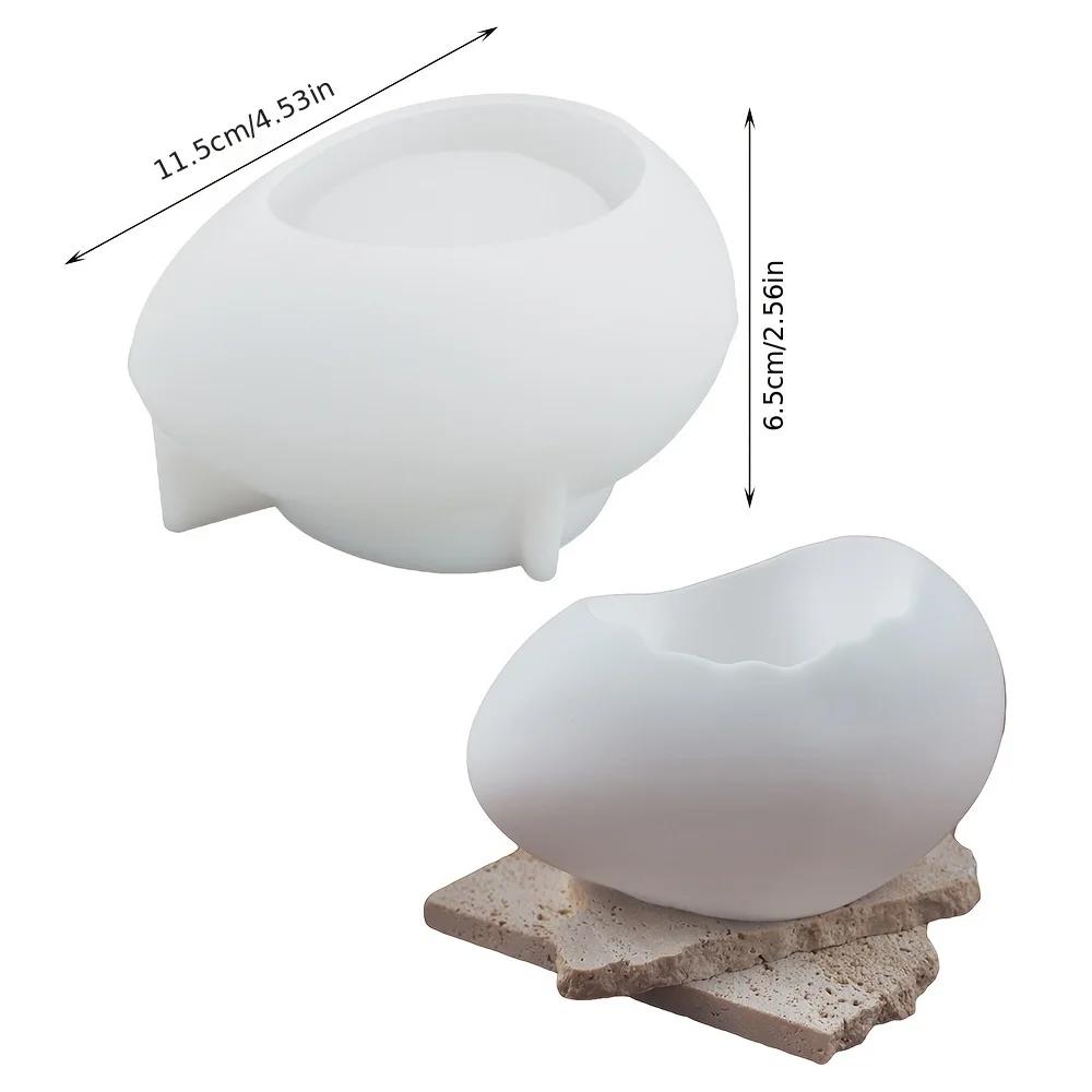 A Top-quality Egg Silicone Mold, Handmade Diy Resin Egg-shaped Candle Holder Storage Box Desktop Candle Holder Silicone Mold