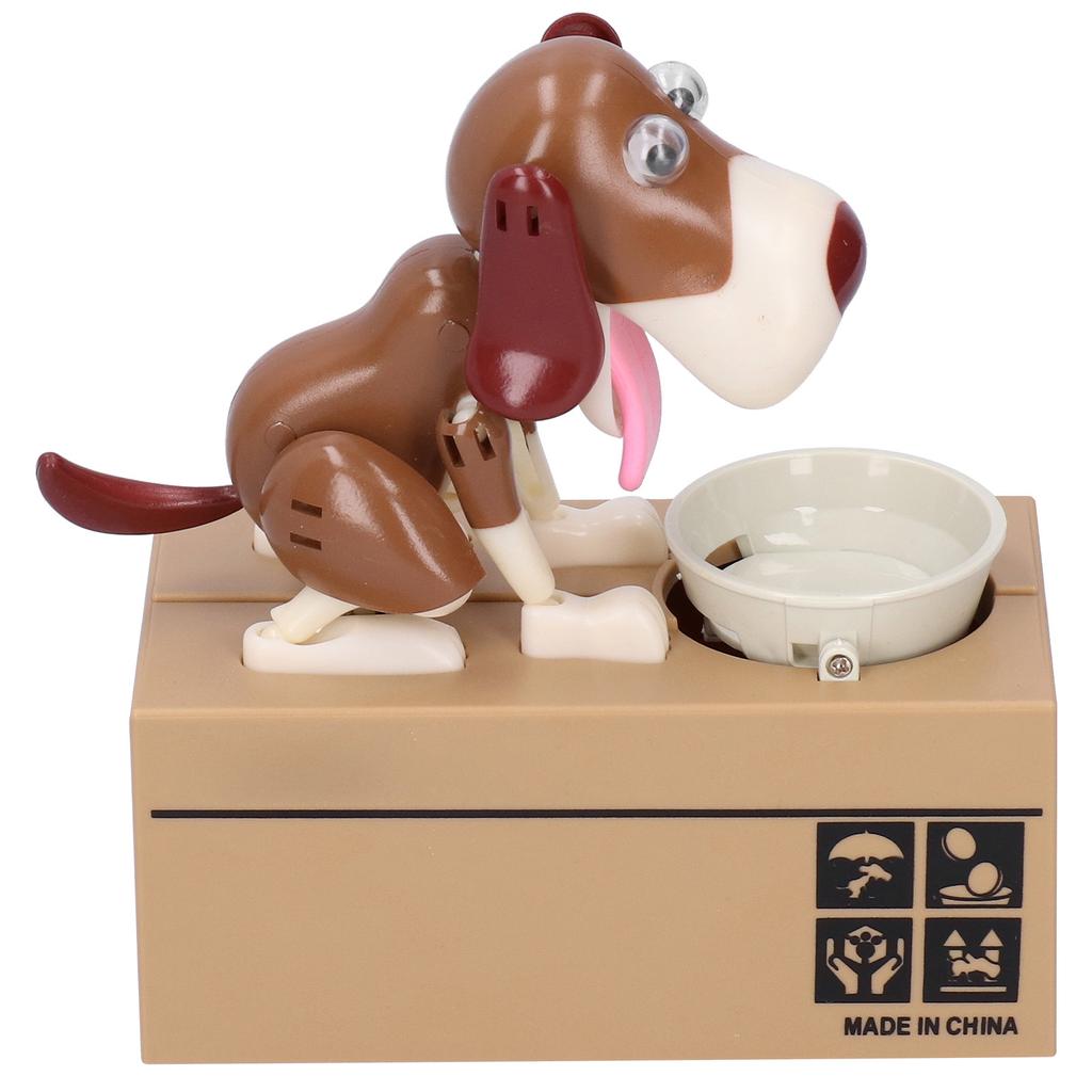 Piggy Bank Puppy Cute Animal Children Steal Money Dog Saving Coin Box White Spray Brown