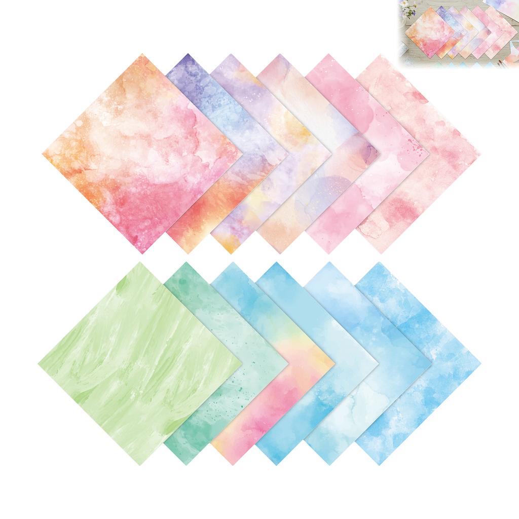 DIY Scrapbook Background Paper 12 Sheets Watercolor Pattern Paper For Journal Decoration
