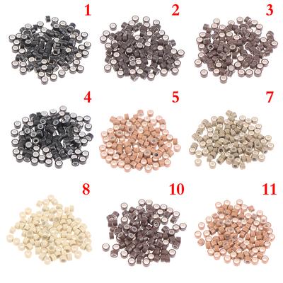 100 ks Mikrosilikonové kroužky Links Beads Krimpovací korálky Nástroj na prodlužování vlasů