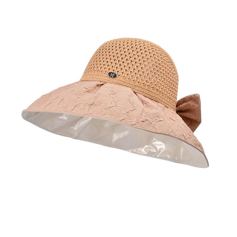 New summer shawl hat women's color glue big eaves sun hat fashionable versatile face small empty top sun protection bucket hat