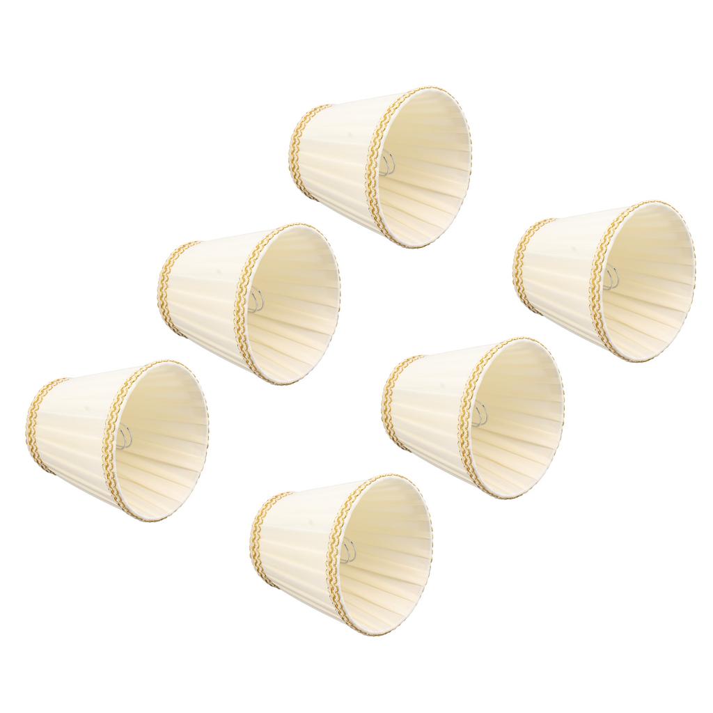 6Pcs Small Lamp Shade Clip On Drum Lampshade Cloth for Chandelier Candle Bulbs Lighting Accessories