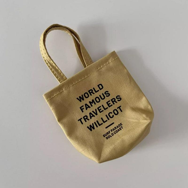 1Pcs For Blythe Doll Canvas Tote Bags Mini Handbag Letter Print Shoulder Bags For Blyth Dolls Accessories