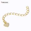 14/18K Gold Plated Brass Heart Tag Extension Chains Connectors For DIY Necklace Bracelet Jewelry Making Supplies Wholesale