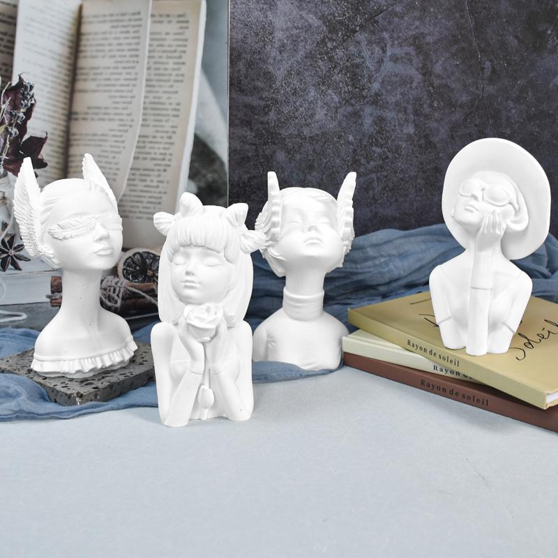15cm Big Beautiful Goddess Lady Gypsum silicone mold Angel Girl Women Bust Statue Candle Silicone Mold Female Figures Resin mold