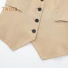 Women's Vest Top V Neck Single Breasted Sleeveless Coat Casual Waistcoat with Pockets Ladies Dressy Vest Jacket