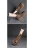 Damen Retro High-Top Schuhe mit Fleecefutter, dicker Sohle und Schnürung