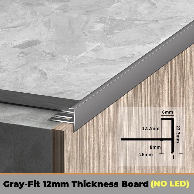 F-shaped Edge Banding LED Aluminum Profile Bendable Stair Protector Channel Bathroom Wall Border Corner Sealing Bar Strip Lights