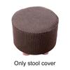1Pc Round Seat Cover Elastic Protector Soft Pouffe Stool Removable Flannel Stool Cover Footstool