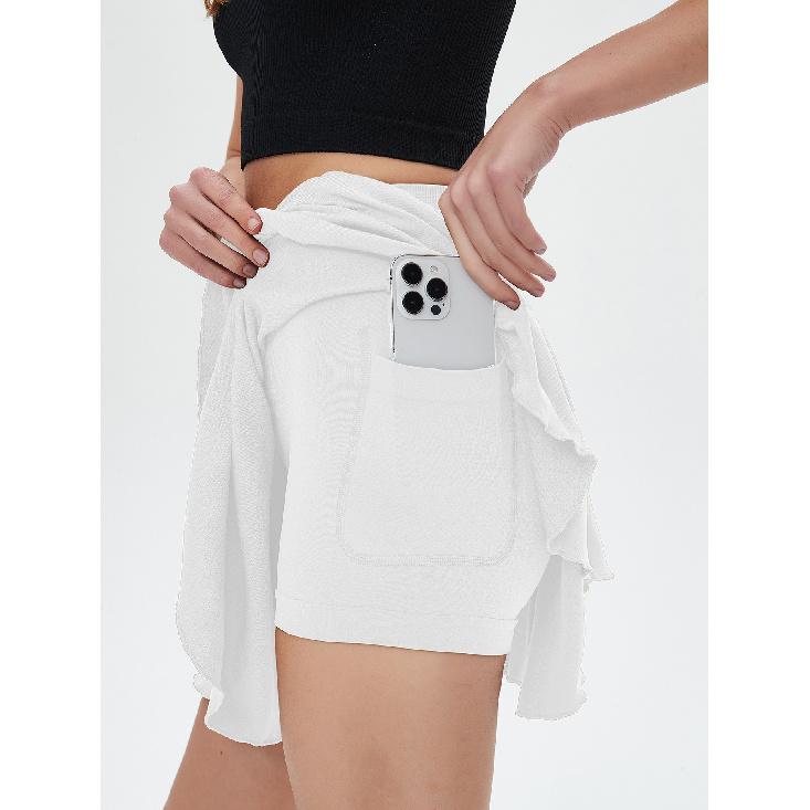 Tennis Skirt, Yoga Badminton Pleated Skirt, Fitness Sports Short Skirt, Running Anti Light Yoga Short Skirt For Women