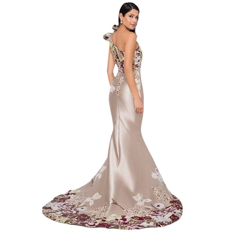 2025 New Dress Women's Banquet Femininity Annual Meeting Embroidered Flower Dress Long Dress