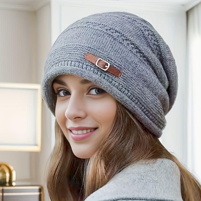 2025 1pc Beanie Cap, Solid Color Slouchy Style Hat, Lightweight Stretch Fabric, Fall/Winter Seasonal Accessory