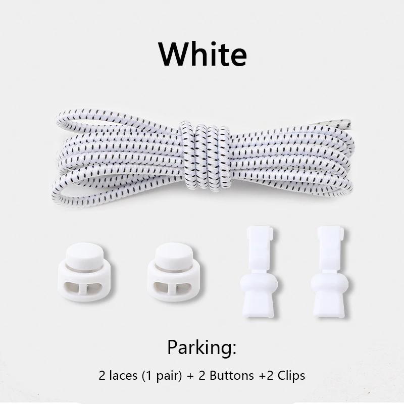1 Pair No Tie Shoelaces Round Push The Spring Lock Sports Elastic Shoelace Suitable for All Shoes Lazy Laces Shoe Accessories