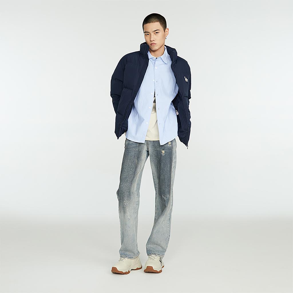 New MLB Down Jacket Unisex Deep Sea Blue 3ADJB0336-07NYD