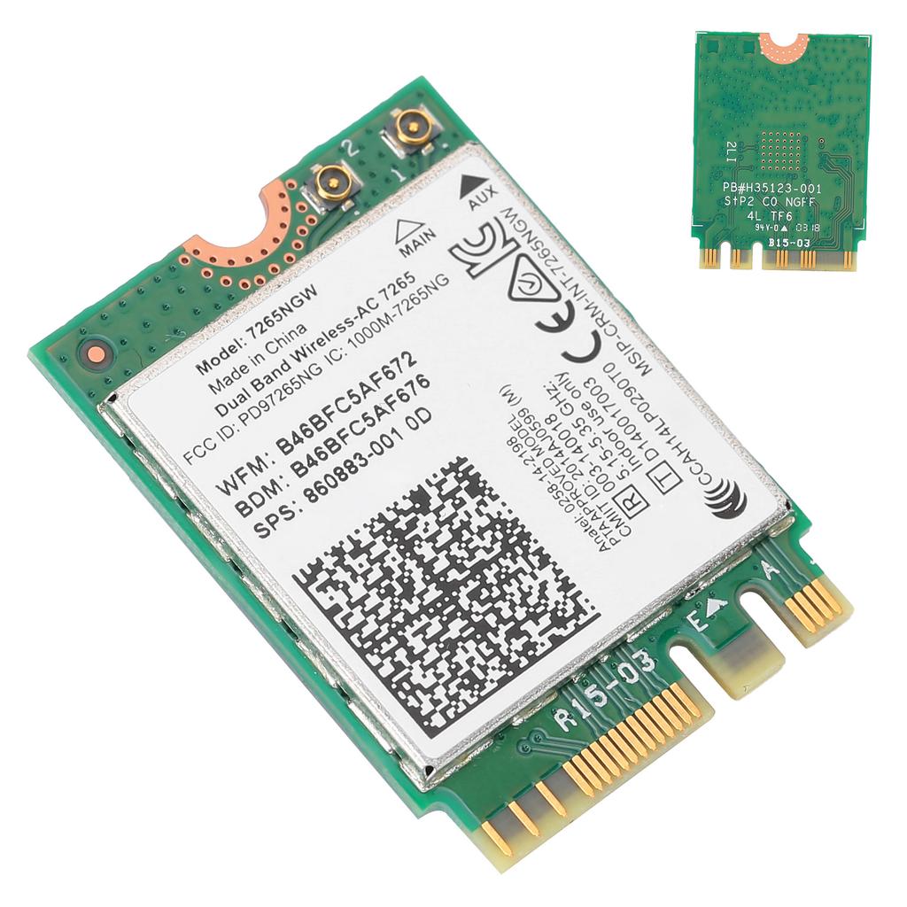 Wireless Network Card 7265NGW 7265AC Dual Band M.2 Interface Bluetooth 4.0 Computer Supplies