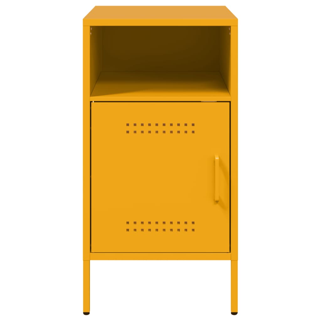 Nightstands 2 pcs Mustard Yellow 36 x 39 x 68 cm Steel