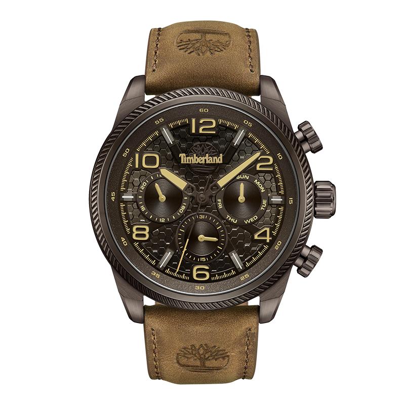 Timberland Henniker II Series Watch Quartz Movement Leather Strap Brown Dial Men watches TDWGF0028705 Blue (TDWGF0028705)