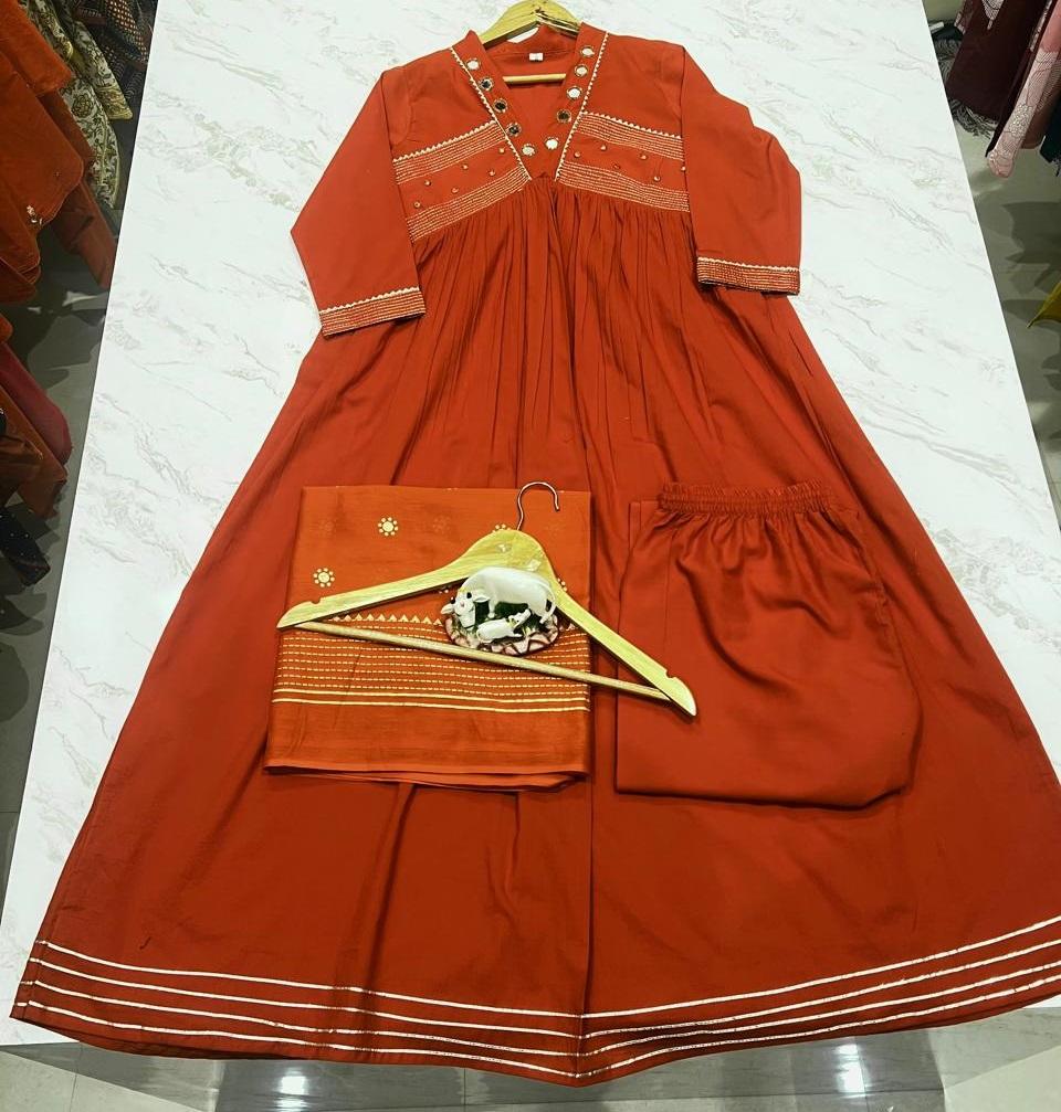 Women's Designer Cotton Kurti Salwar Suit Bollywood Party Wear Top Tunic Kurta Pant Dupatta Set