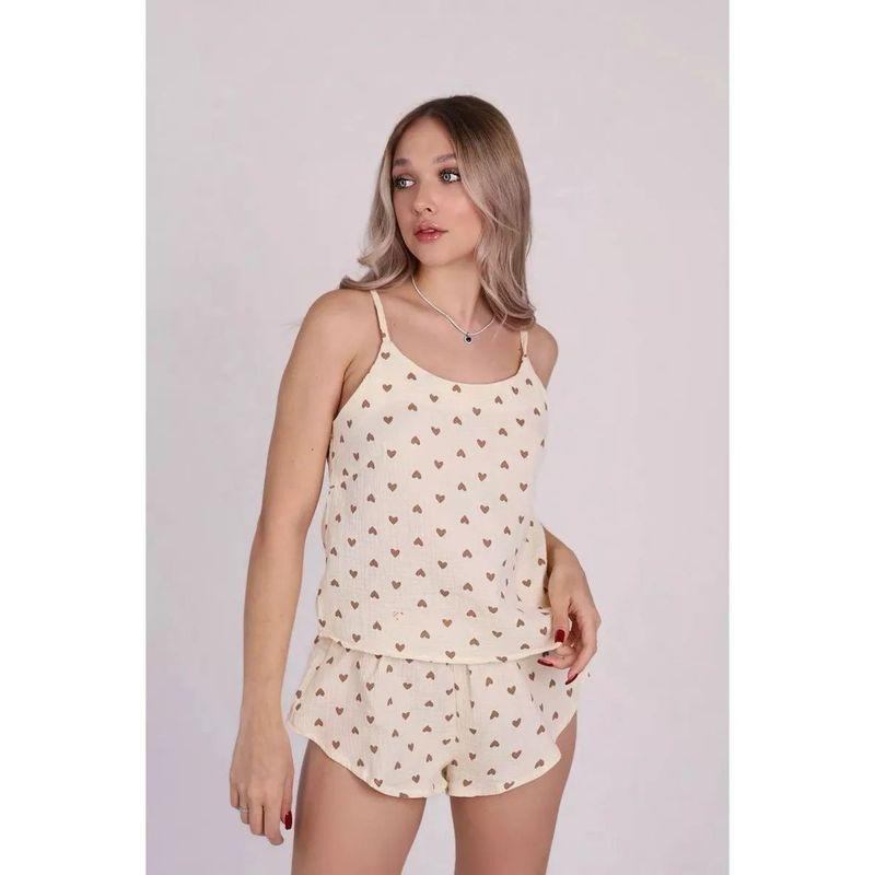 

2025 Комплект для сна с бретелями, с открытыми плечами и принтом «Любовь» Yellow S