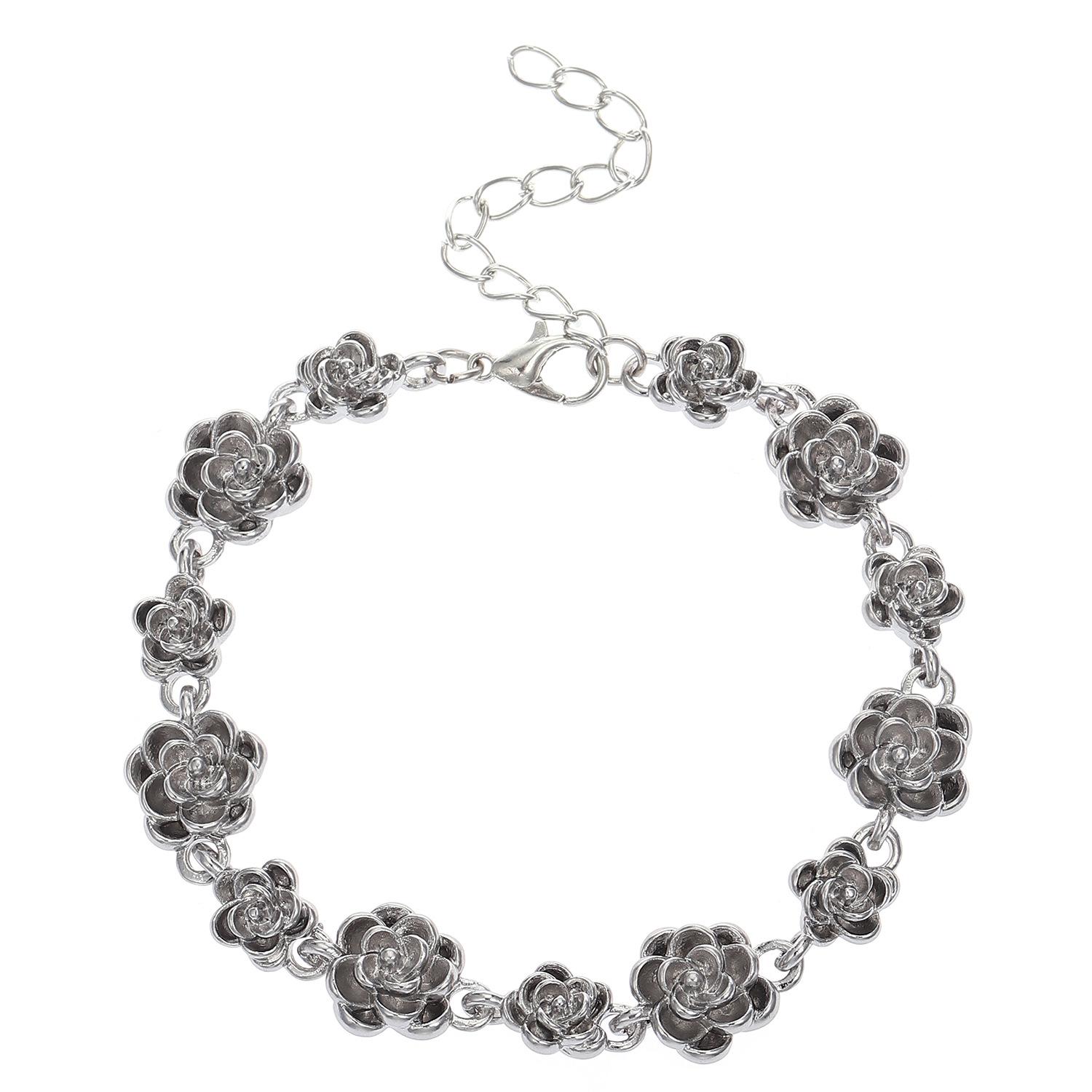 

Винтажный браслет с цветком розы: Элегантные украшения для рук в стиле ретро