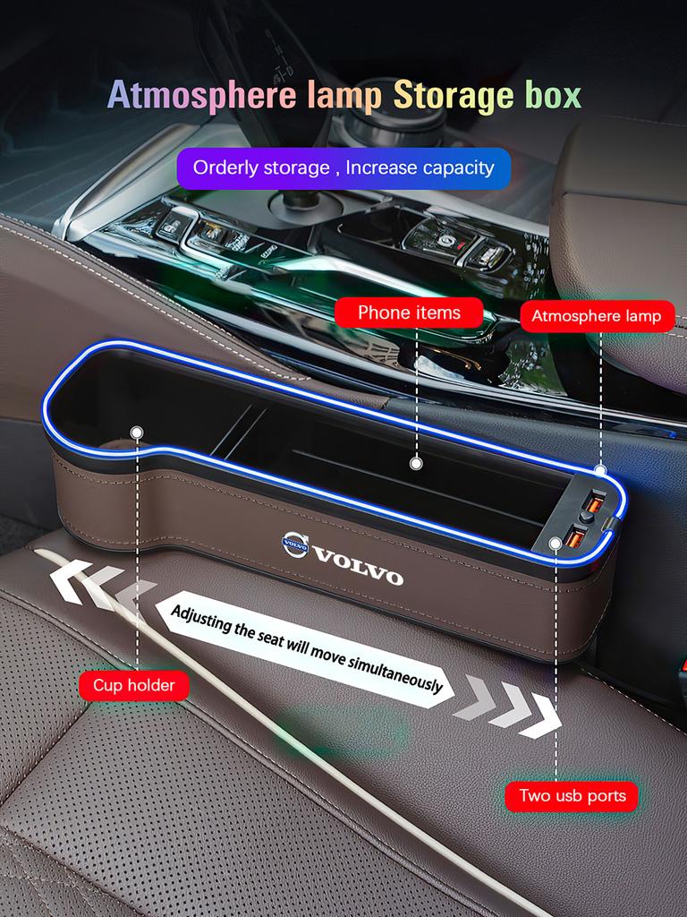 Volvo Car Seat Crevice Gap Storage Box Auto Phone Holder Accessories For Xc60 Xc90 V40 V60 S60 V50 V90 S80 C40 XC40 V70 XC70 C30